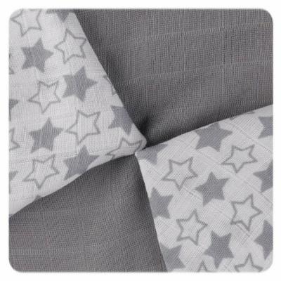 XKKO Bambusové obrúsky 30x30 - Little Stars Silver Mix (9ks)