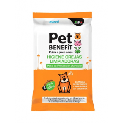 PET BENEFIT Čistiace utierky na hygienu UŠÍ psov, 30ks
