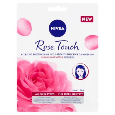 NIVEA Rose Touch 10-minútová hydratačná textilná maska, 1 ks