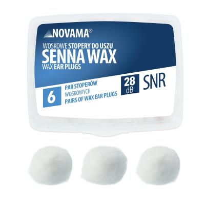 NOVAMA Senna Wax Tvarovateľné voskové zátky do uší na spanie, 6 párov v puzdre
