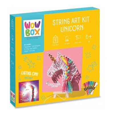 WOW BOX Kreatívna sada 3D šnúrkový Jednorožec s LED svetielkami