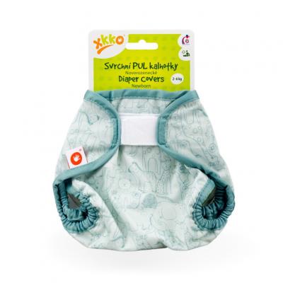XKKO Vrchné plienkové nohavičky  Newborn - Safari Granite Green