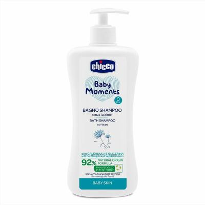 CHICCO Šampón na vlasy a telo s dávkovačom Baby Moments 92 % prírodných zložiek 500 ml