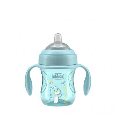 CHICCO Hrnček Transition učiaci s držadlami teal, 4m+