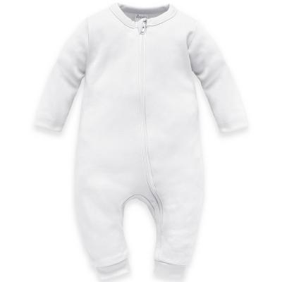 PINOKIO Overal na zips bez nožičiek Lovely Day uni biela bavlna veľ.68