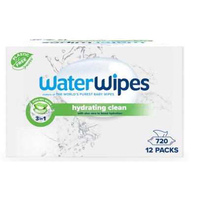 12x WATERWIPES Obrúsky vlhčené Hydrating clean with aloe vera 3in1 60 ks (720 ks) 