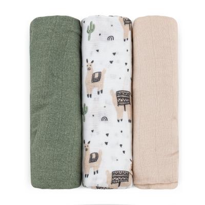 PETITE & MARS Sada plienok bambusová mušelínová 3ks Moussy Llama Vibes 68 x 68 cm