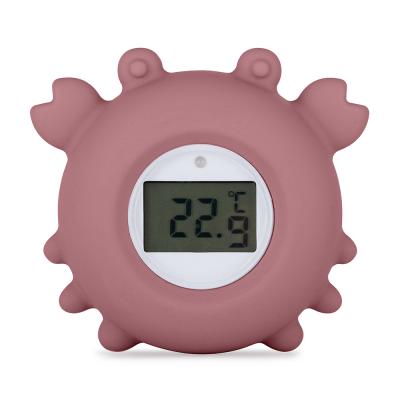 PETITE&MARS Teplomer silikónový digitálny do vody Crab Caleb Dusty Rose 0m+