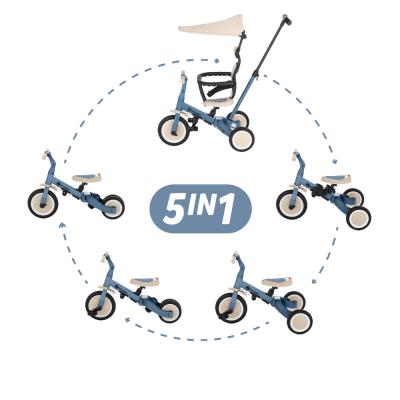 PETITE&MARS Trojkolka multifunkčná 5v1 Turbo Plus Ocean Blue