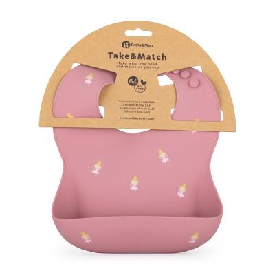 PETITE&MARS Podbradník silikónový Take&Match Rose Princesses 6m+