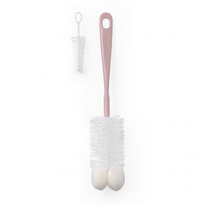 BABYONO Kefa na dojčenské fľaše s mini kefkou Pink