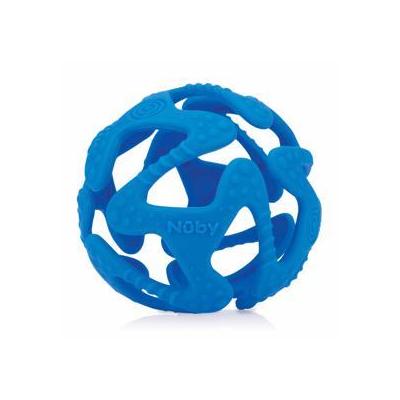 NUBY Hryzačka silikónová lopta tmavo modrá 3 m+