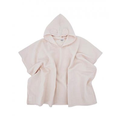 EKO Pončo mušelínové s kapucňou a uškami Rose pink 75x120 cm