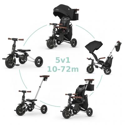 QPLAY Trojkolka Nova Deluxe 5v1 Black, 10-72 mesiacov