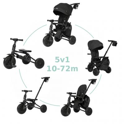 QPLAY Trojkolka Nova Max 5v1 Black, 10-72 mesiacov