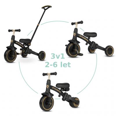 QPLAY Trojkolka Stager 3v1 Platinum, 2-6 rokov