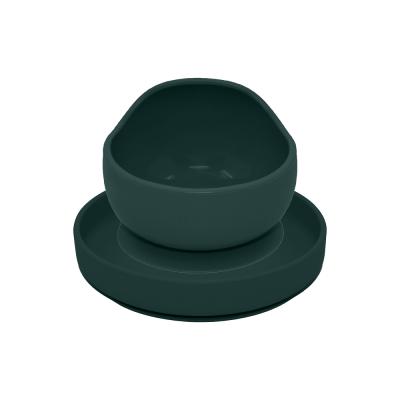 PETITE&MARS Set jedálenský silikónový TAKE&MATCH 2 ks tanier + miska Misty Green 6m+