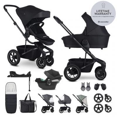 EASYWALKER SET Kočík 4v1 Harvey⁵ Midnight Black XXL AIR + CYBEX Aton B2 i-Size + základňa