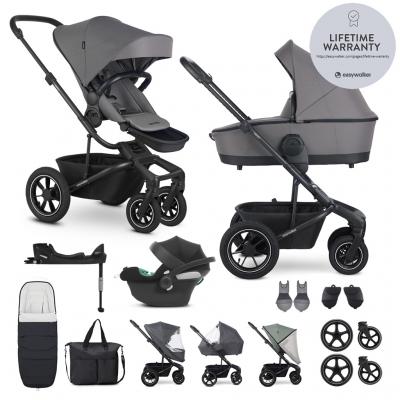 EASYWALKER SET Kočík 4v1 Harvey⁵ Pebble Grey XXL AIR + CYBEX Aton B2 i-Size