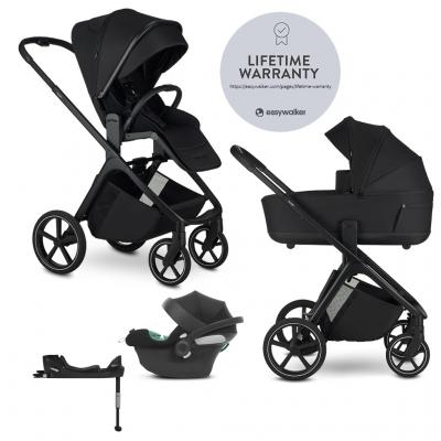 EASYWALKER Kočík kombinovaný Zoey Pure Black + CBX By CYBEX Aton B2 i-Size + základňa