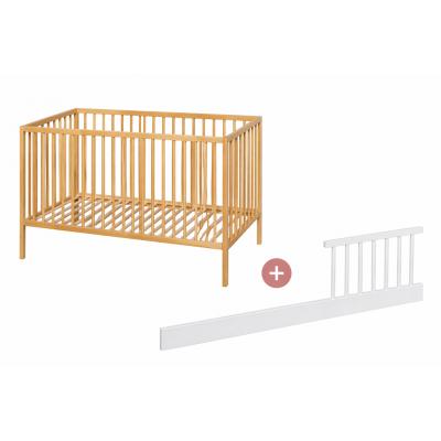 PETITE&MARS Postieľka drevená Nela Beech Wood 120x60 cm s bočnicou Side