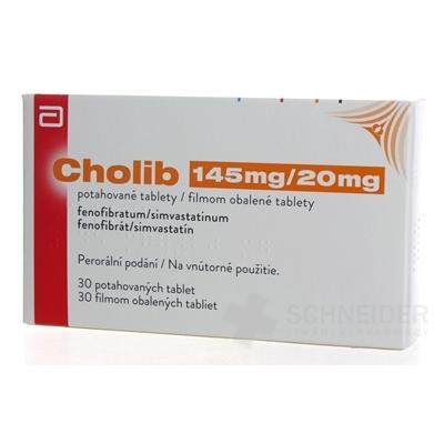 Cholib 145 mg/20 mg filmom obalené tablety