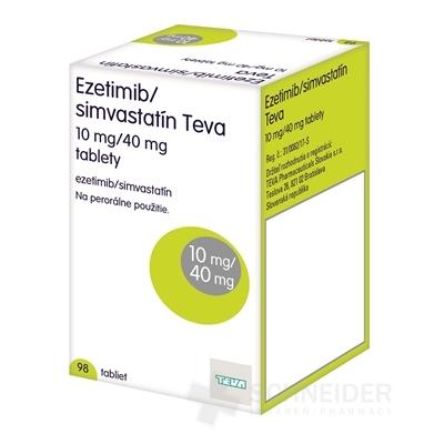 Ezetimib/simvastatín Teva 10 mg/40 mg
