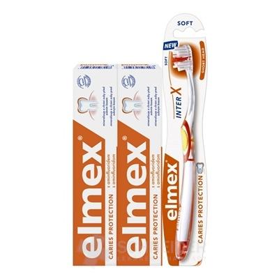 ELMEX CARIES PROTECTION ZUBNÁ PASTA DUOPACK+KEFKA