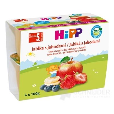 HiPP Príkrm BIO 100% Ovocie Jablká s jahodami