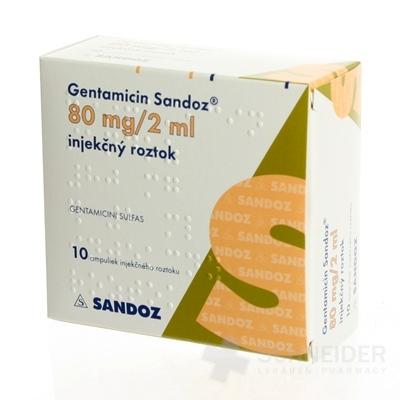 Gentamicin Sandoz 80 mg/2 ml injekčný roztok