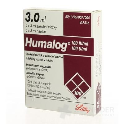 Humalog 100 U/ml, injekčný roztok v náplni