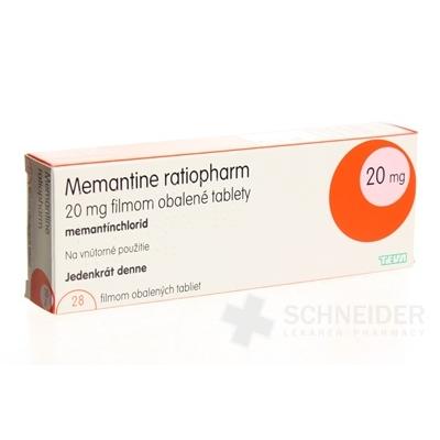 Memantine ratiopharm 20 mg filmom obalené tablety
