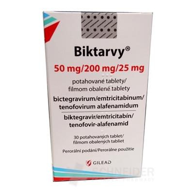 Biktarvy 50 mg/200 mg/25 mg filmom obalené tablety