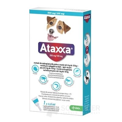 Ataxxa 500 mg/100 mg (psy od 4kg do 10 kg)