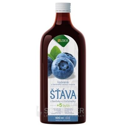 LEROS Funkčná ŠŤAVA čučoriedka + 5 bylín