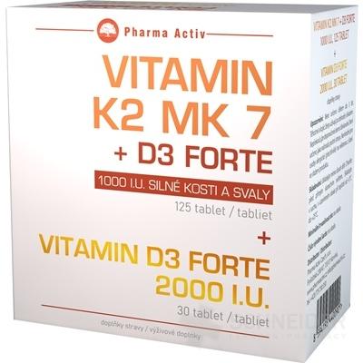 Pharma Activ Vitamín K2 MK 7 + D3 FORTE 1000 I.U.