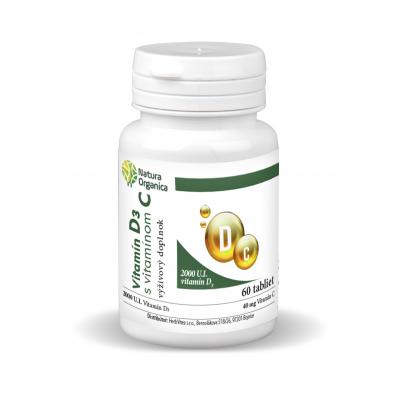 Natura organica Vitamín D3 2000 UI s vitamínom C 60 tbl