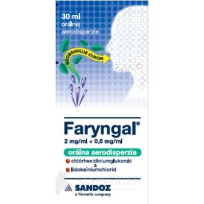 Faryngal 2 mg/ml + 0,5 mg/ml orálny sprej