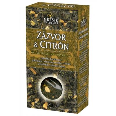 Grešík Zázvor & Citrón sypaný ochutený aromazitovaný zelený čaj 1x70 g