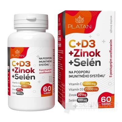 PLATAN Vitamín C+D+ZINOK+SELÉN 60ks